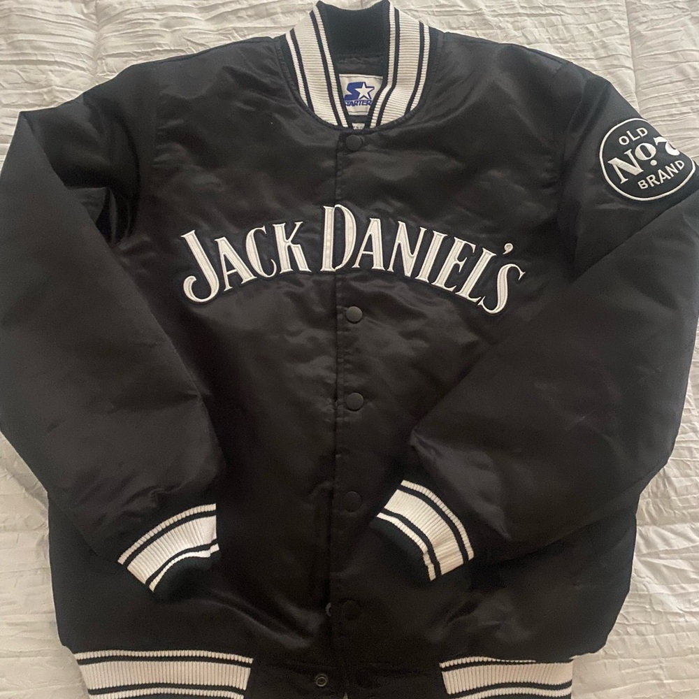 STARTER Black Bomber Jacket with White Accents